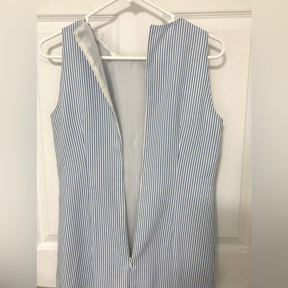 London TIMES SEERSUCKER LACE SLEEVELESS DRESS - Size 4 - Picture 4 of 6